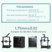 PLA+ High-Speed 3D Printer Filament 1.75mm (1KG) (different colours available) by Habicare