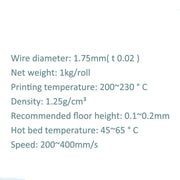 PLA+ High-Speed 3D Printer Filament 1.75mm (1KG) (different colours available) by Habicare