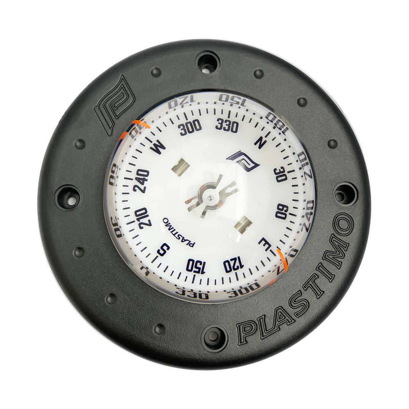 Plastimo Compass Mini-C Dual Reading Conical BK for dinghy sailing and cruising, featuring easy installation and gimballed design.