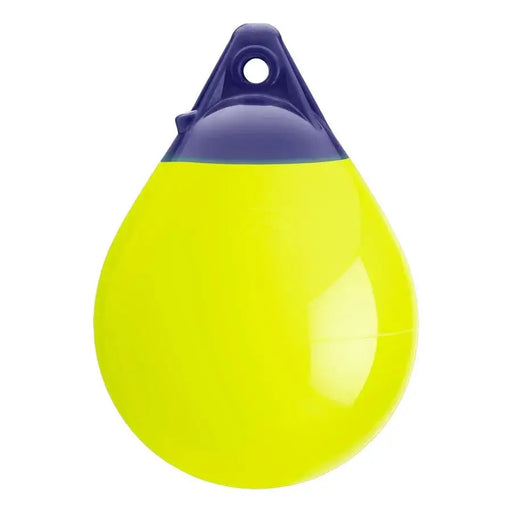 Polyform Windy A1 300x390mm Sat Yellow buoy made from durable vinyl, offering high buoyancy for various marine applications.