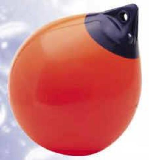 Windy Buoys & Fenders 8 Sizes Small to Large - Polyform fishing buoy in vibrant orange and blue.