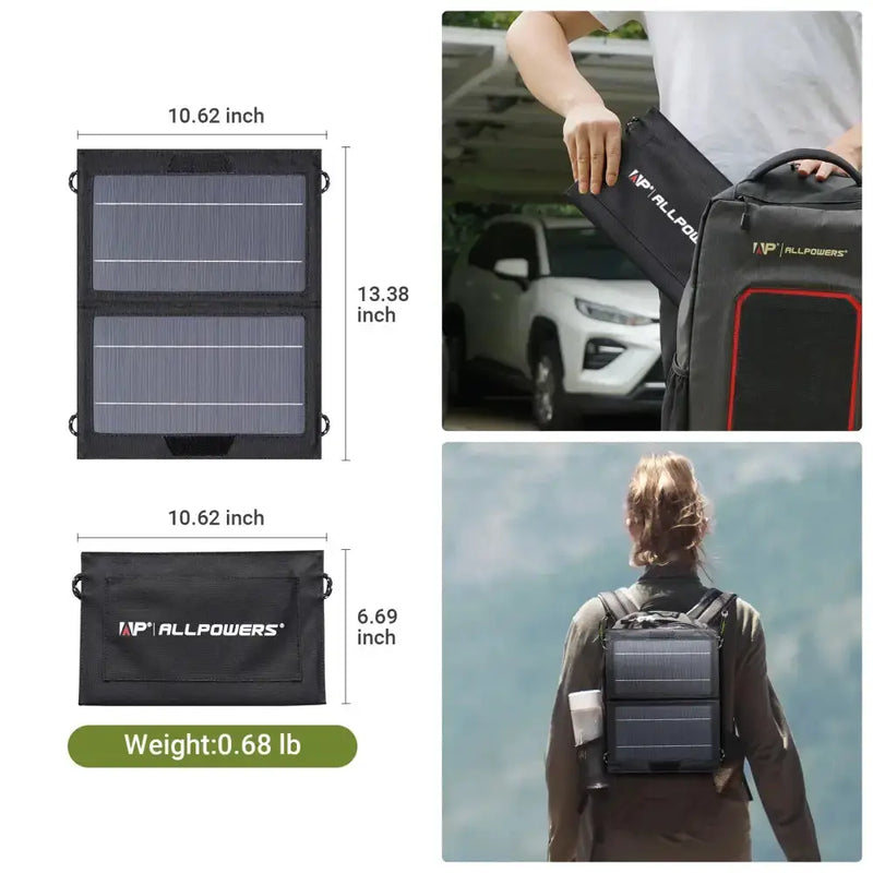 Portable 10W Solar Panel USB Output by Habicare