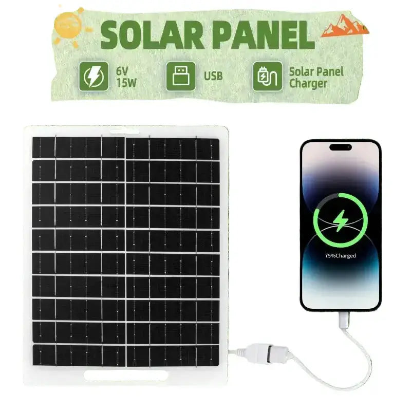 Portable 6V 10W Solar Charger Panel by Habicare