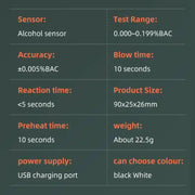 Portable Alcohol Detector with LCD & 3-Color Indicator by Habicare