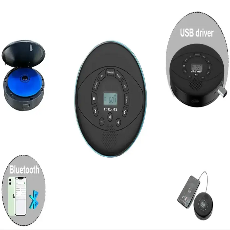Portable Bluetooth CD Player with Speaker by Habicare