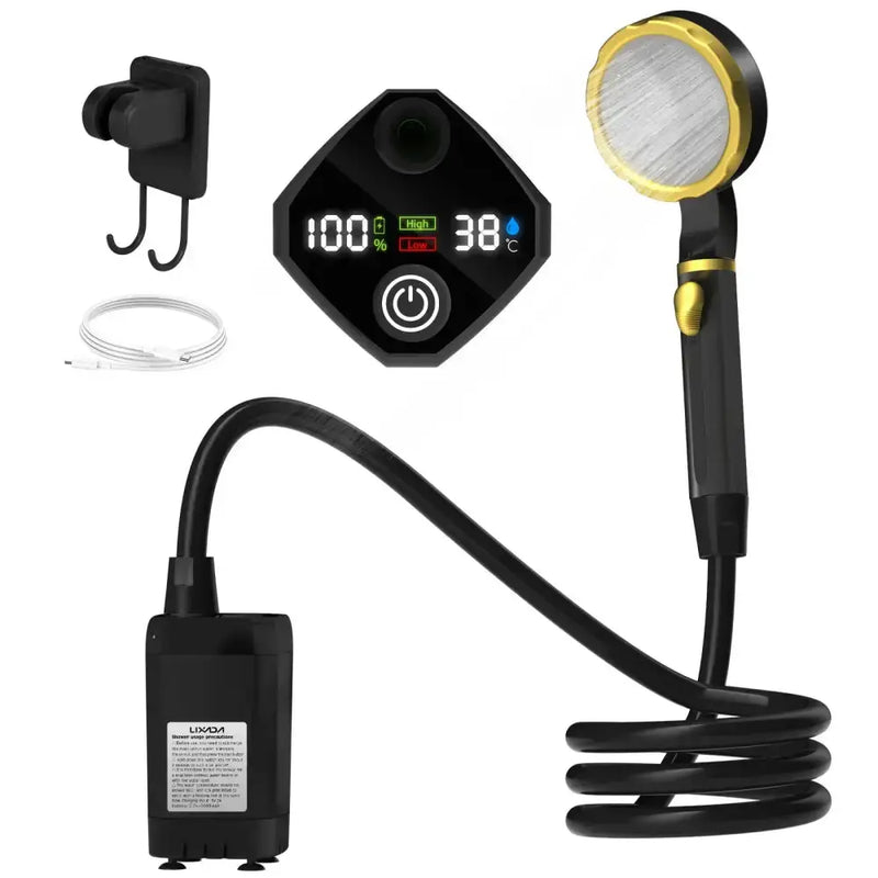 Portable Camping Shower Pump with Digital Display – 6000mAh (5 colours) by Habicare