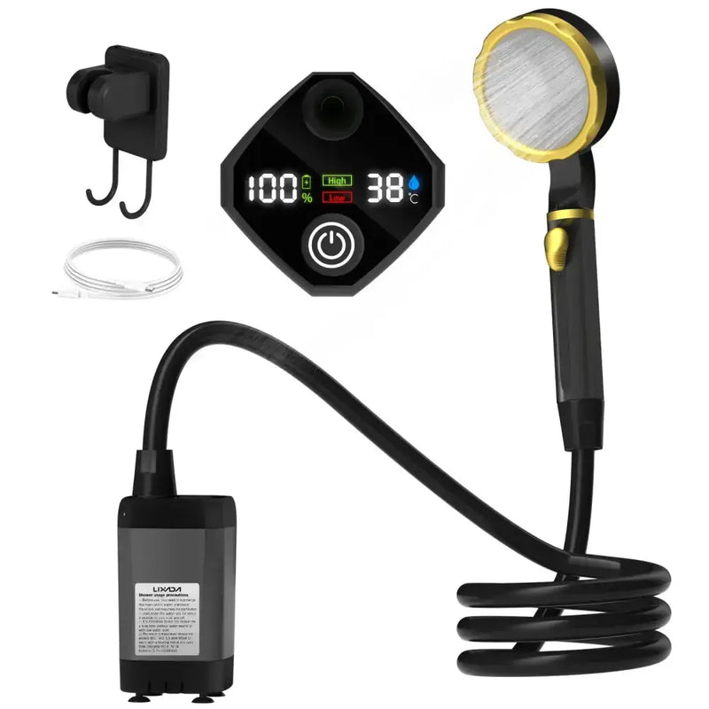 Portable Camping Shower Pump with Digital Display – 6000mAh (5 colours) by Habicare