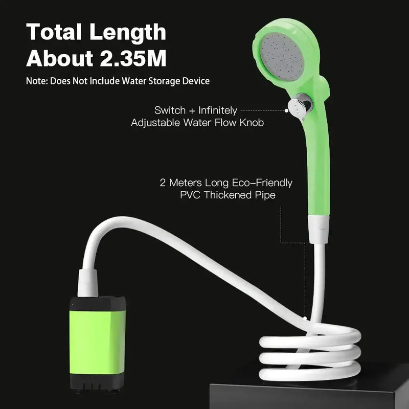 Portable Camping Shower Pump with Digital Display – 6000mAh (5 colours) by Habicare