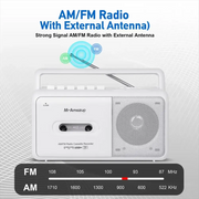 Portable Cassette Boombox with AM/FM Radio by Habicare