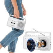 Portable Cassette Boombox with AM/FM Radio by Habicare