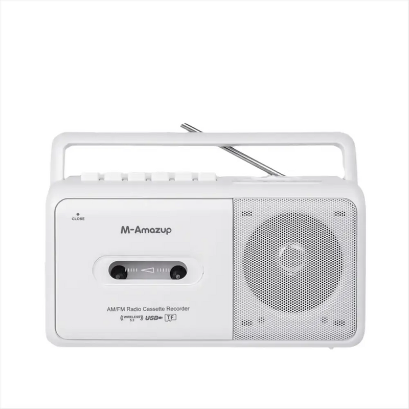Portable Cassette Boombox with AM/FM Radio by Habicare