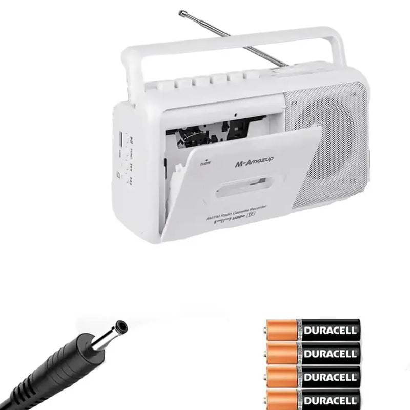 Portable Cassette Boombox with AM/FM Radio by Habicare