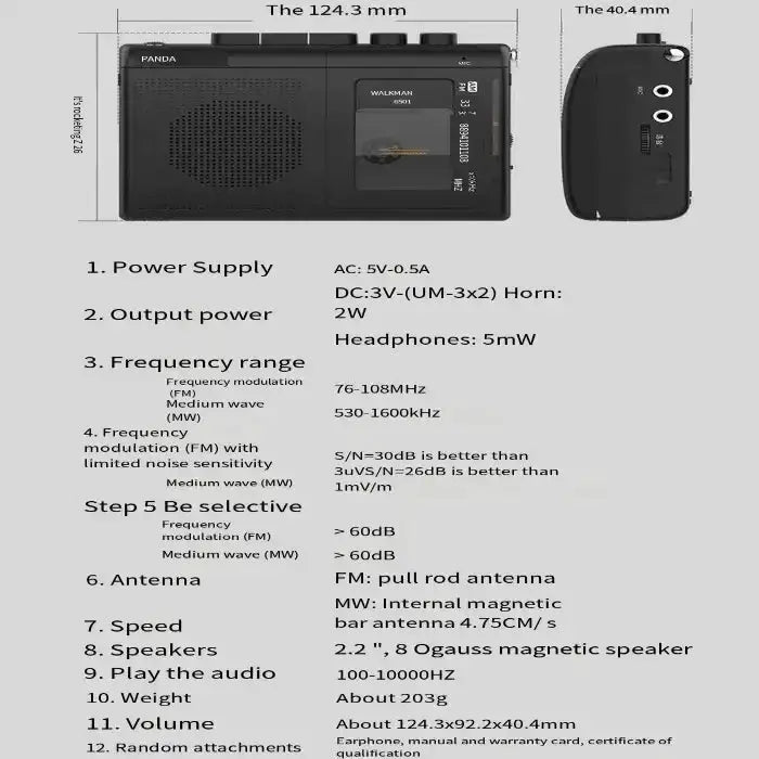 Portable Cassette Player with Radio by Habicare