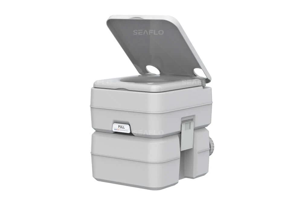 Portable Chemical Toilet - 20L suitable for indoor and outdoor use with self-contained tanks.