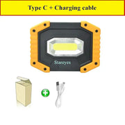 20W Rechargeable COB LED Floodlight Portable Outdoor Torch with Optional 18650 Battery by Habicare
