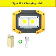 20W Rechargeable COB LED Floodlight Portable Outdoor Torch with Optional 18650 Battery by Habicare
