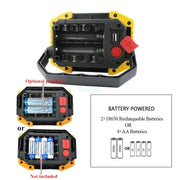20W Rechargeable COB LED Floodlight Portable Outdoor Torch with Optional 18650 Battery by Habicare