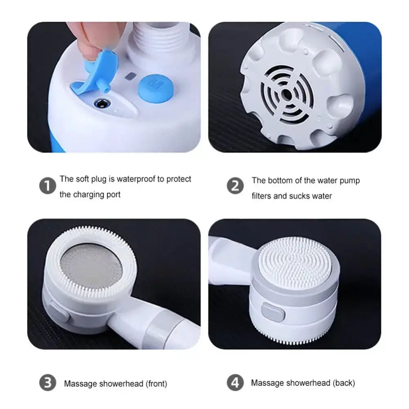 Portable Electric Camping Shower Pump 4000mAh by Habicare