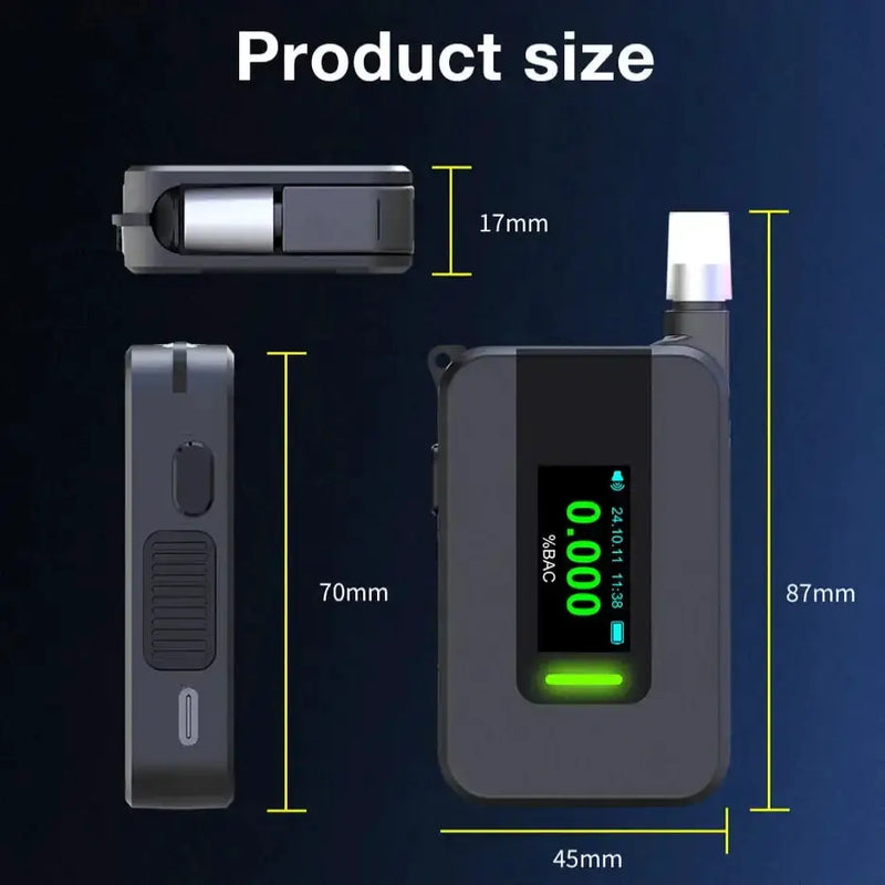 Portable Electrochemical Alcohol Tester – Professional Breathalyzer with LCD Display by Habicare