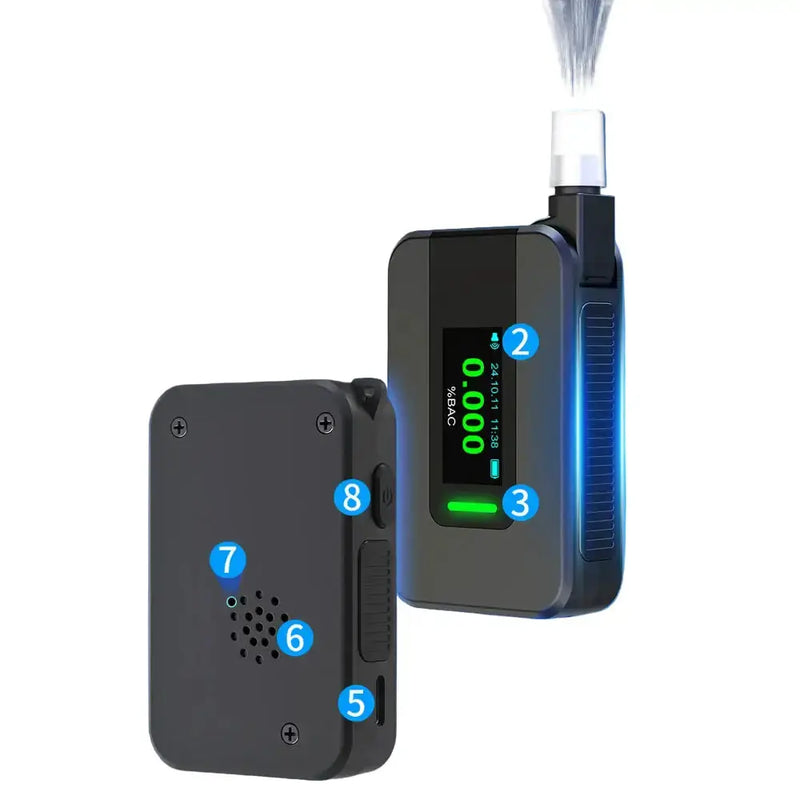 Portable Electrochemical Alcohol Tester – Professional Breathalyzer with LCD Display by Habicare