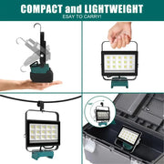 Cordless Rechargeable LED Work Light 6000K Portable Floodlight for Makita Batteries & Job Site Use by Habicare