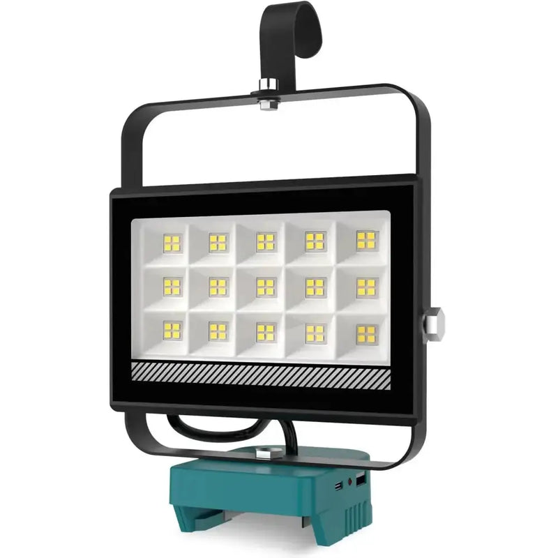Cordless Rechargeable LED Work Light 6000K Portable Floodlight for Makita Batteries & Job Site Use by Habicare