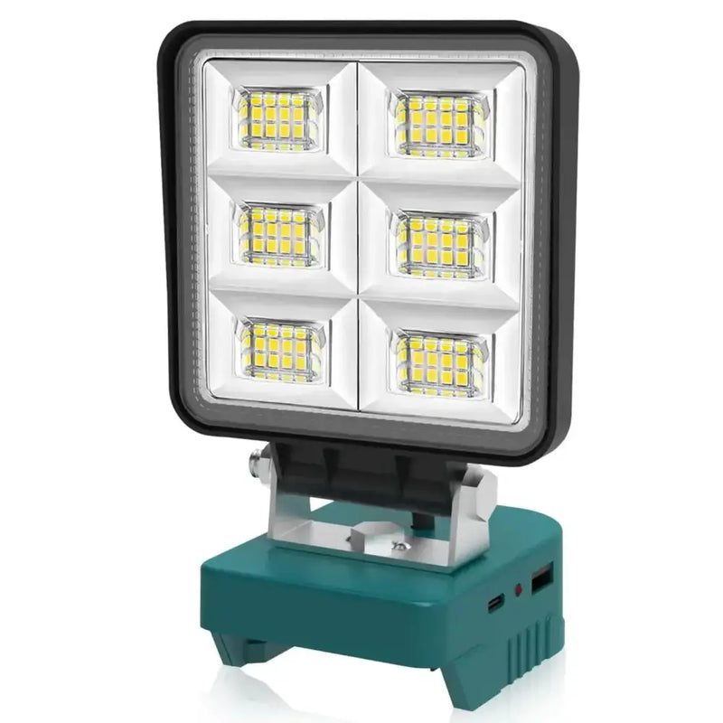 Cordless Rechargeable LED Work Light 6000K Portable Floodlight for Makita Batteries & Job Site Use by Habicare