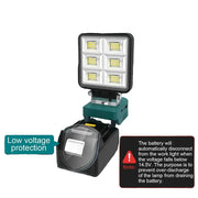 Cordless Rechargeable LED Work Light 6000K Portable Floodlight for Makita Batteries & Job Site Use by Habicare