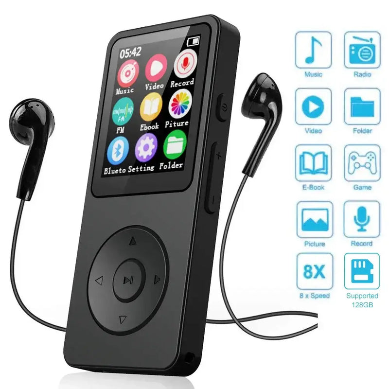 Habicare Portable MP3 Player with Bluetooth, FM Radio & LCD Display Portable MP3 Player with Bluetooth, FM Radio & LCD Display