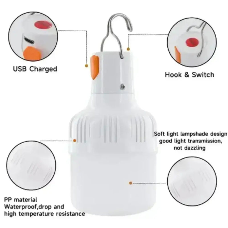 Portable Rechargeable Bulb – Hiking & Outdoor Use by Habicare