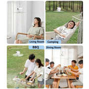 Portable Rechargeable Camping Ceiling Fan with Light & Remote by Habicare