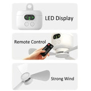 Portable Rechargeable Camping Ceiling Fan with Light & Remote by Habicare