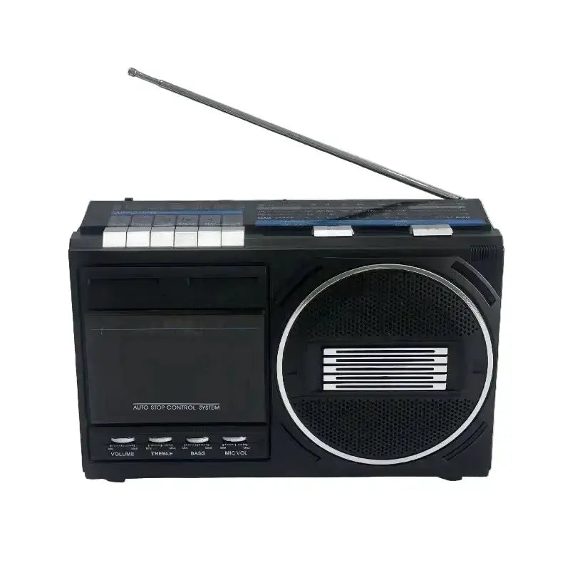 Portable Retro Cassette Player (Black & Silver) by Habicare