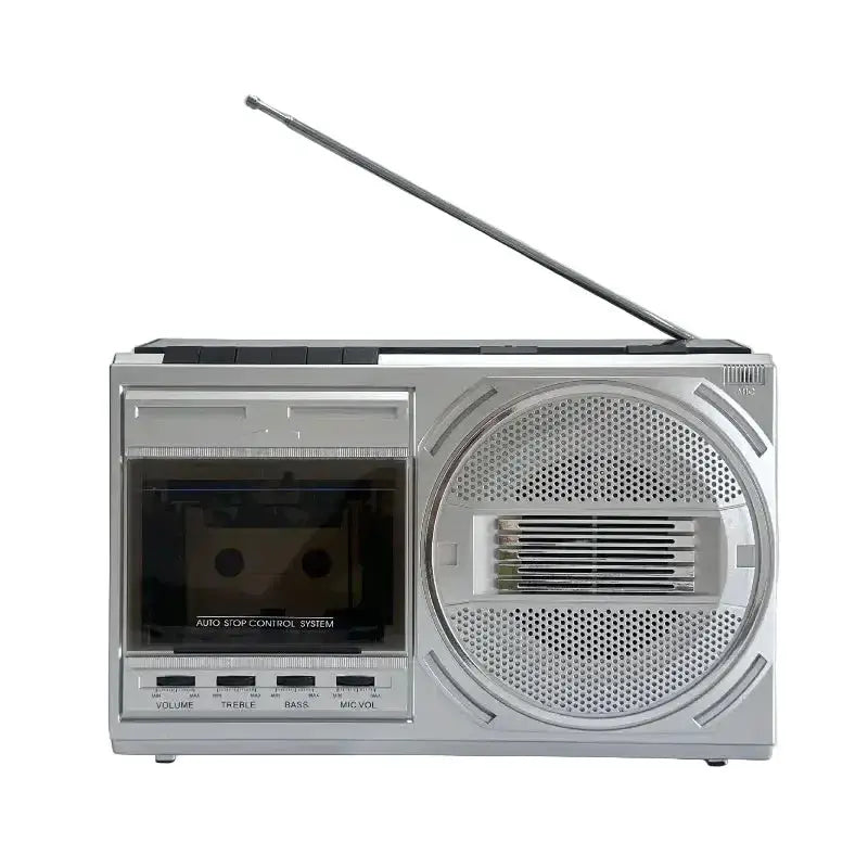 Portable Retro Cassette Player (Black & Silver) by Habicare