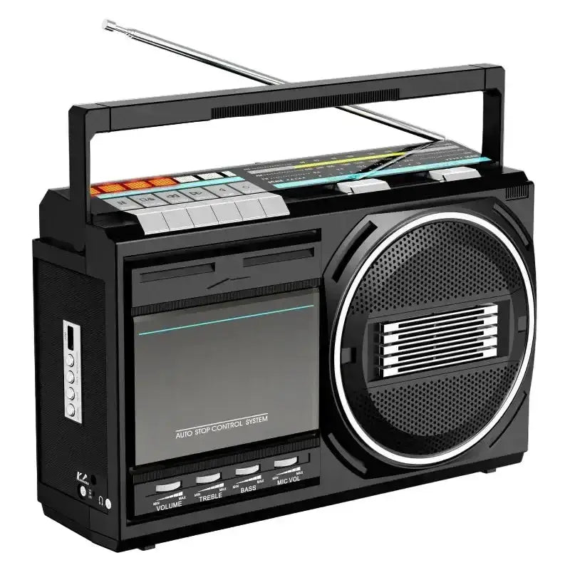 Portable Retro Cassette Player (Black & Silver) by Habicare