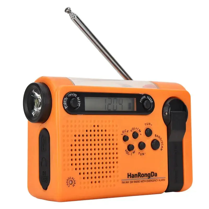 Portable Solar Hand Crank Radio with Power Bank & Flashlight by Habicare