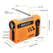 Portable Solar Hand Crank Radio with Power Bank & Flashlight by Habicare