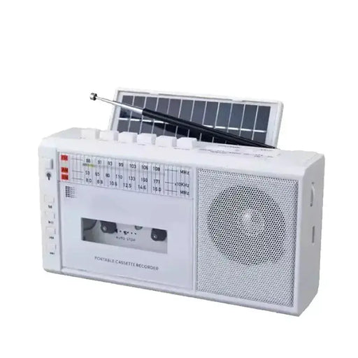 Portable Retro Solar Emergency Radio with Bluetooth, Cassette Player & AM/FM/SW Radio – view 1