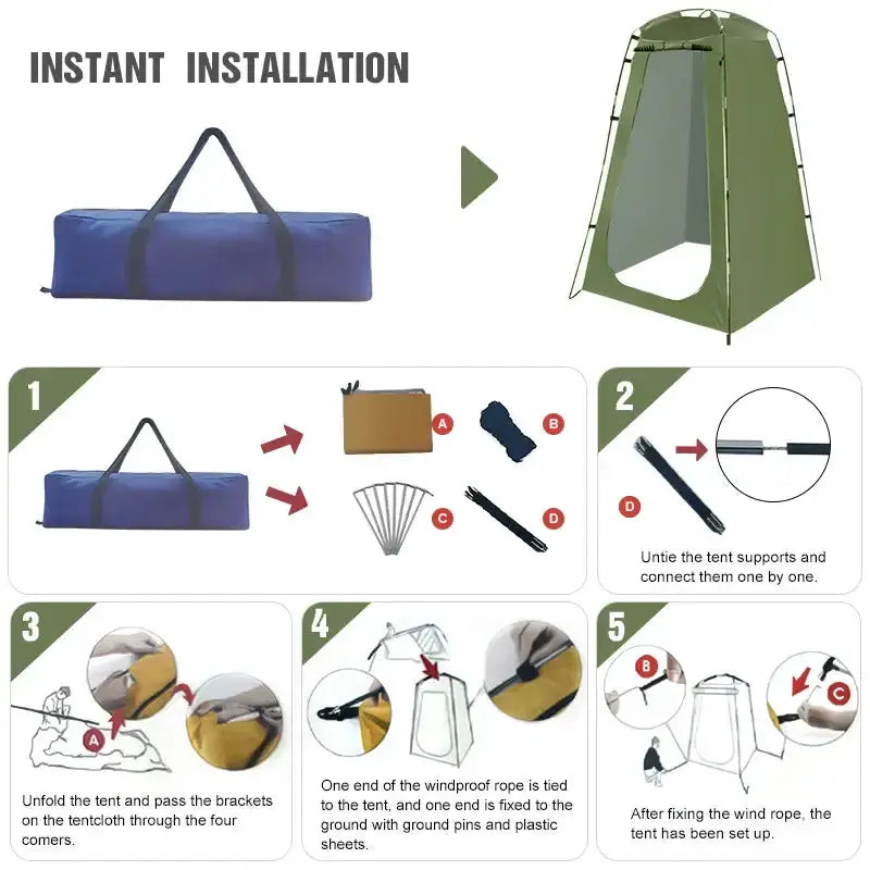 Portable Waterproof Shower & Changing Tent (available in Green & Orange) by Habicare