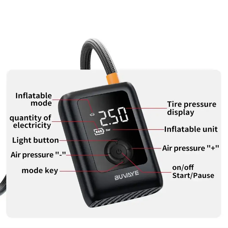 Portable Wireless Air Compressor For Tyre Inflation by Habicare