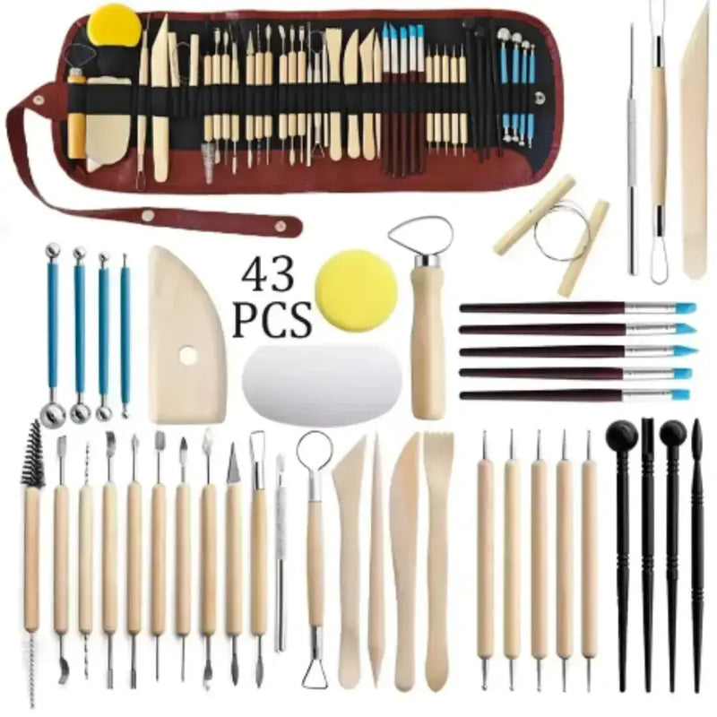 Pottery Tool Set – Clay, Ceramic, Wax Carving Kit by Habicare