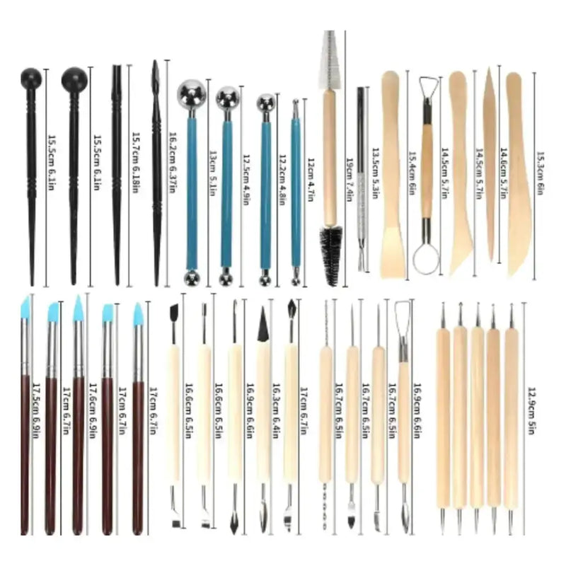 Pottery Tool Set – Clay, Ceramic, Wax Carving Kit by Habicare