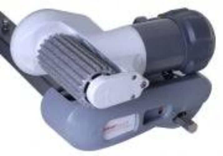 Powr Touch Evolution Single Axle 2 Motor Man caravan mover motor and gearbox close-up view.