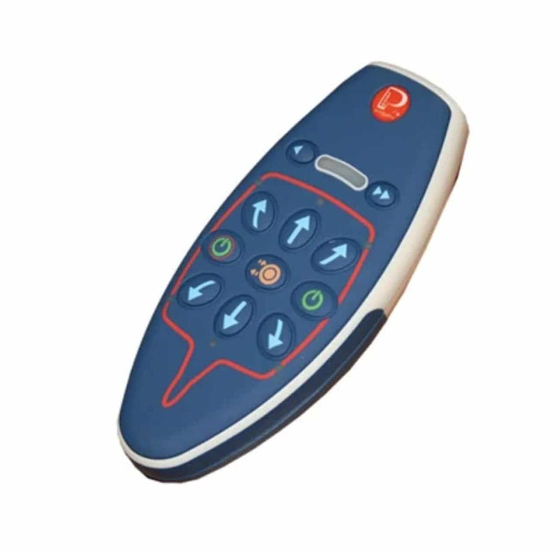 Powrtouch Twin Axle Caravan Mover (4 Motor Auto) remote control with easy navigation buttons.