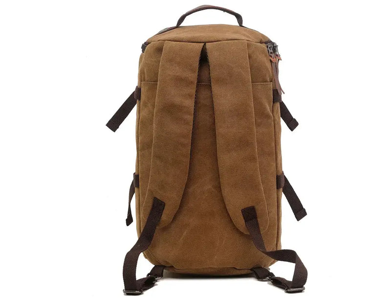 50L Canvas Hiking Backpack - Retro Style Travel Rucksack with Leather Accents | Men's Outdoor Pack by Mead's Supply & Equipment Outfitters limited