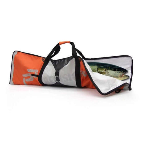 Precision Pak Fish Bag – Kingfish with fish inside, designed for safe and insulated fish storage.