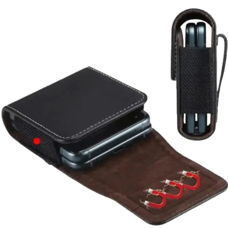 Premium Leather Belt Clip Case (Black) by Habicare