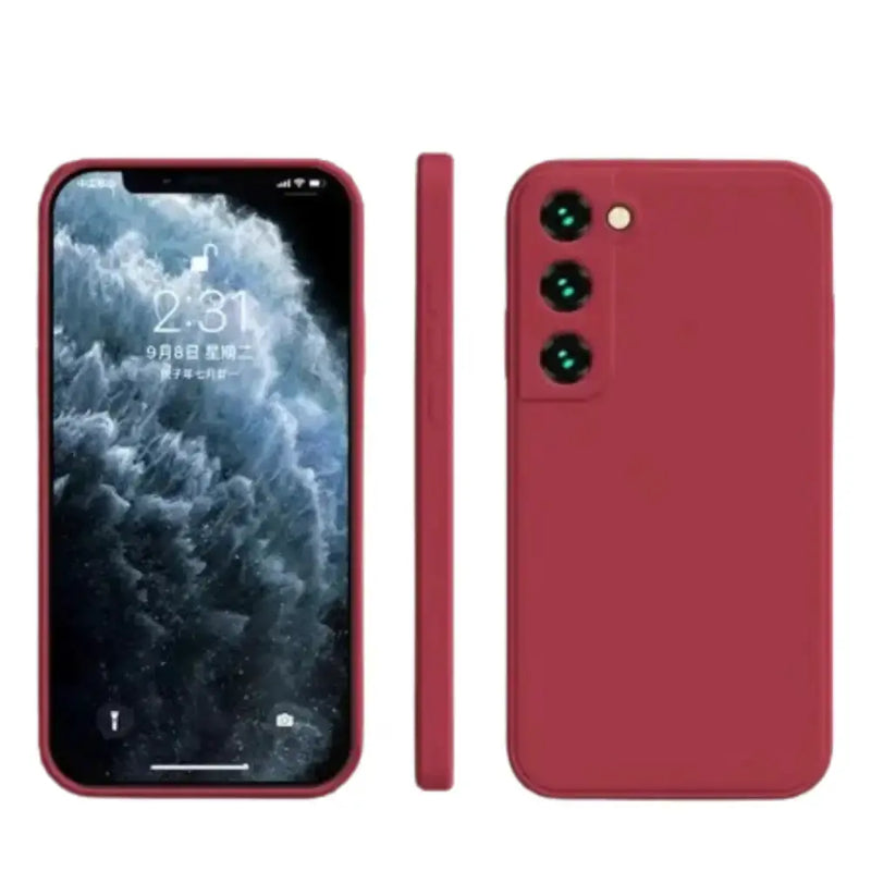 Premium Silicone Case for Samsung Galaxy A & S Series (Camellia Red) by Habicare