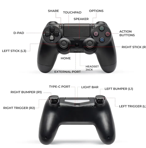 PS4 Controller - Black by techplus