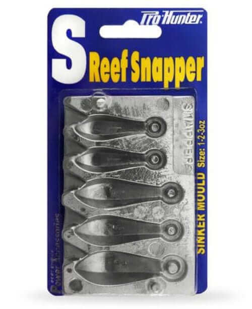 1oz/2oz/3oz Pro Hunter Small Reef Sinker Mould for making snapper sinkers at home.